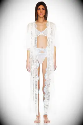 Lace floor length robe