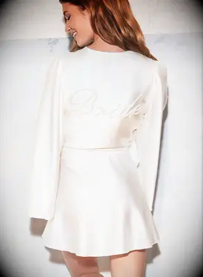 Bride satin robe
