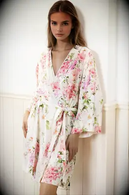 Floral bridal robe