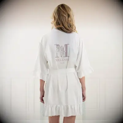 Custom monogrammed bridal robe