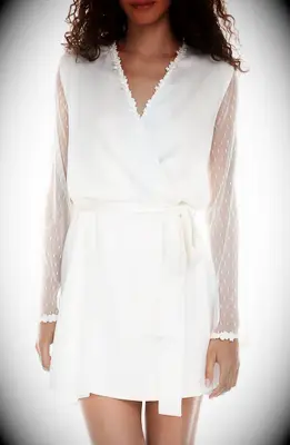 Sheer sleeve robe