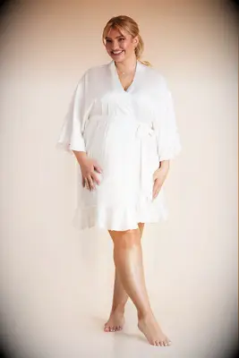 Plus size white silk gown
