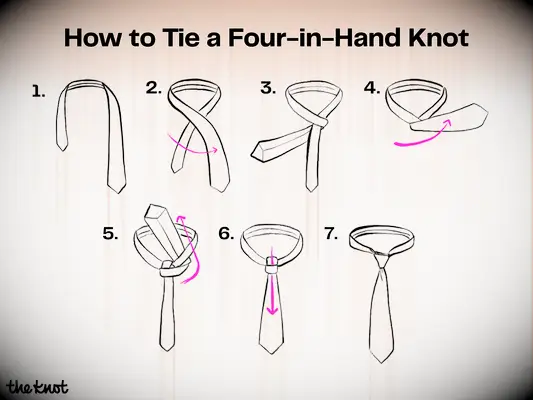  How to tie a four in hand knot step by step image guide