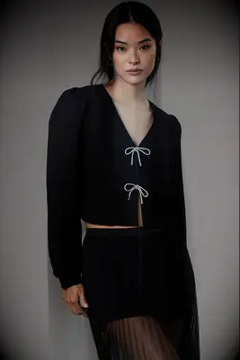 Fun cardigan for wedding guest to wear over dress