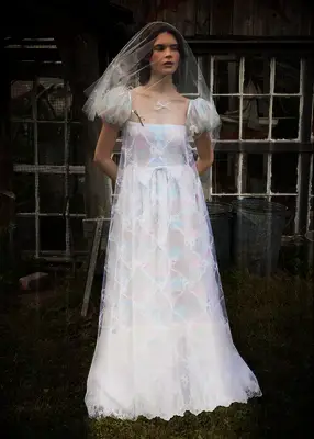 Honor pastel blush pink wedding dress