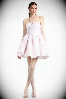 Sachin & Babi mini blush pink floral wedding dress 