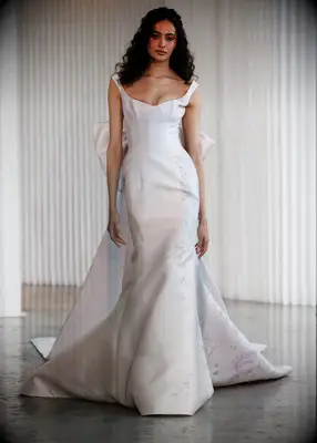 Ines Di Santo sweetheart neckline blush pink wedding gown