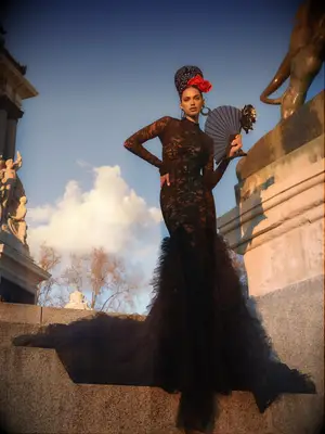 Black lace mermaid wedding dress by Galia Lahav