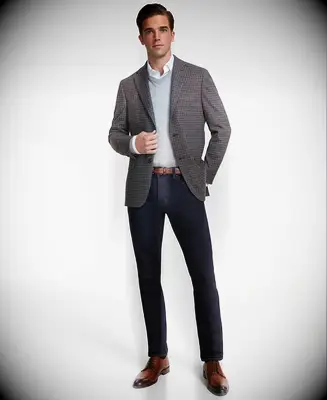 Man wearing a suit jacket with chinos