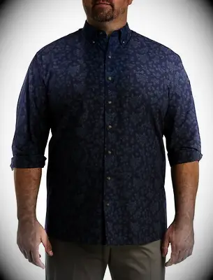 Navy floral button up shirt