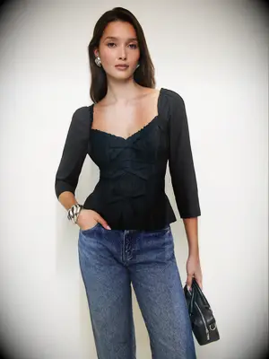 Black shirt with bows