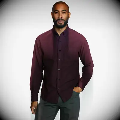 Maroon button up shirt