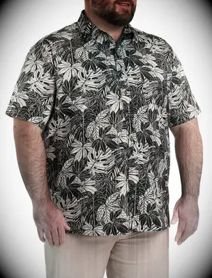 Tropical plus size man shirt