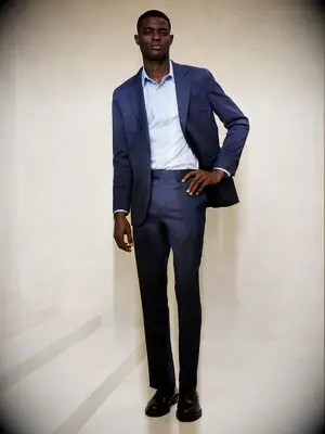 Man wearing a blue suit