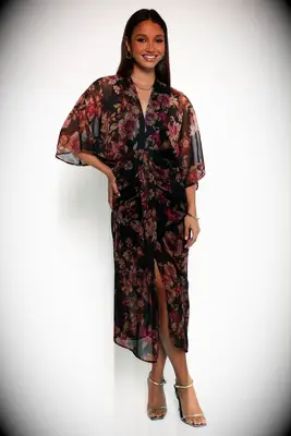 Floral midi length dress