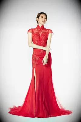East Meets Dress red traditional Chinese wedding dress