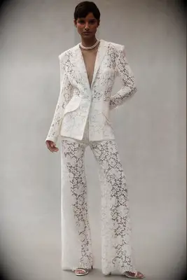 White lace pantsuit