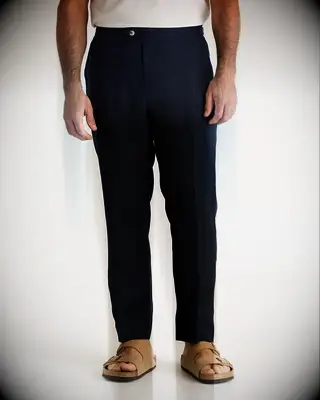 Quince navy trousers for summer wedding guest