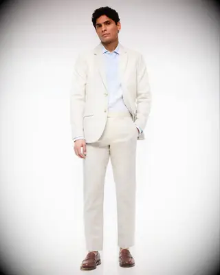 Abercrombie & Fitch cream summer wedding guest suit