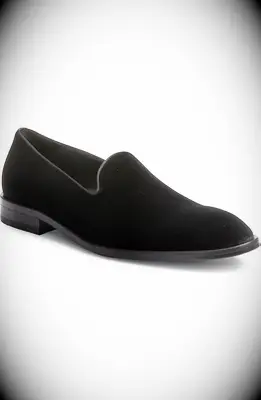 Black suede summer wedding guest loafers