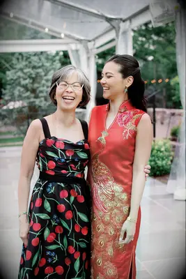 Cherry mother of the bride dress