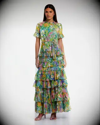 Floral multi-layered dress