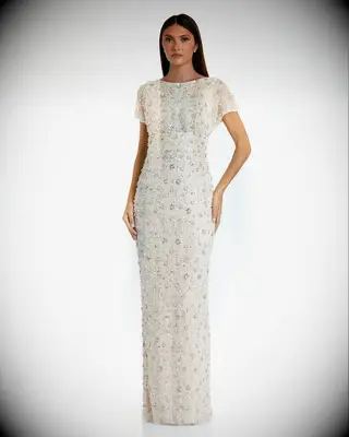 Ivory embellished wedding dress for older brides from Mac Duggal