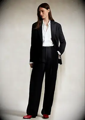 Ralph Lauren silk-lapel wool double-breasted women