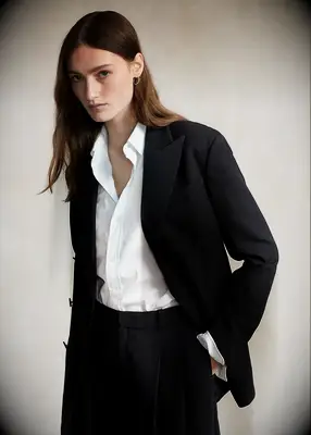 Polo Ralph Lauren Silk Lapel Double-Breasted Wool Blazer