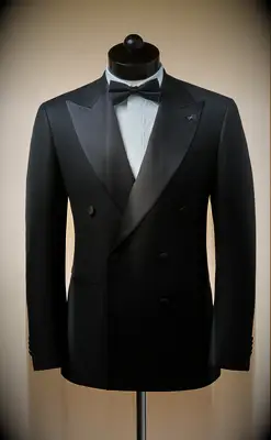 Spier & MacKay Black Double-Breasted Tuxedo