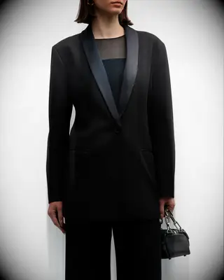 Zac Posen Shawl Collar Satin Jacket