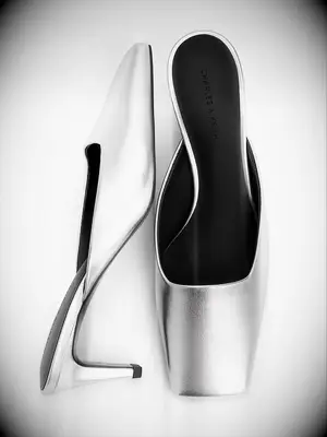 Charles & Keith silver shoes to wear with pink dress