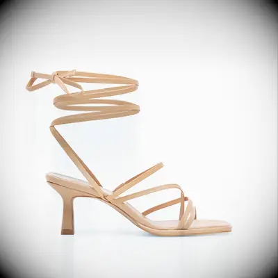 Dolce Vita nude strappy heels for black dress