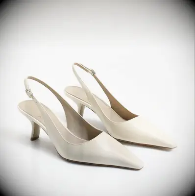 Sam Edelman cream shoes for orange dress