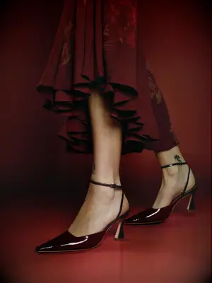 Reformation burgundy shoes to wear with black dress