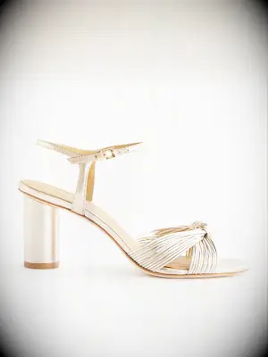 Reformation gold heels to wear with sparkly dress