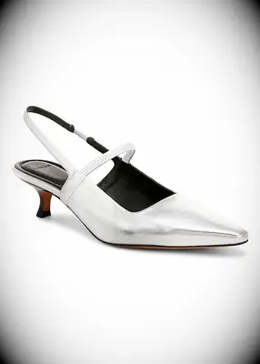 Silver heels to wear with champagne dress