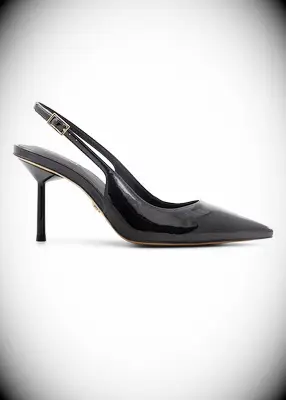 Black slingback heels to wear with black dress