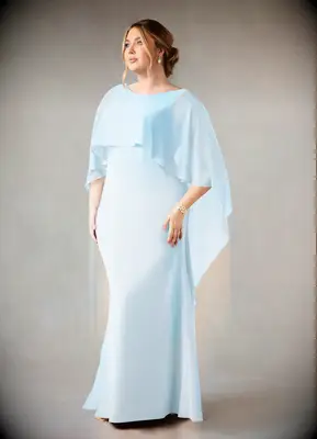 Azazie blue crepe mother-of-the-bride dress