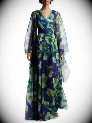 Amsale floral mother-of-the-bride beach dress