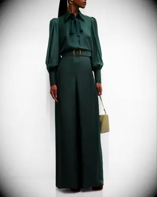 Green wide-leg pantsuit for grandmother of the bride or groom