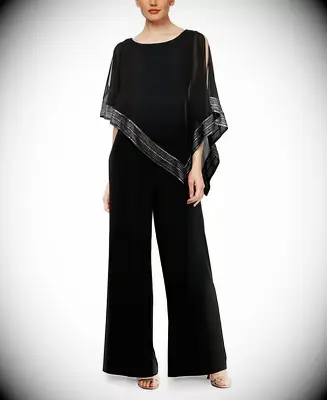 SL Fashions asymmetrical black jumpsuit for grandmother of the bride