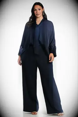 Sachin & Babi two-piece navy suit for grandmother of the bride