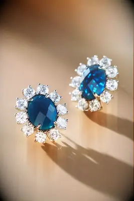 Nicola Bathie blue stud wedding earrings