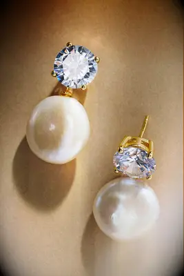 Shashi pearl wedding earrings
