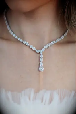 Untamed Petals crystal wedding necklace