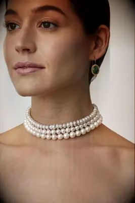 Chan Luu freshwater pearl collar wedding necklace 