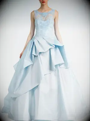 Light blue Kenneth Pool wedding ball gown