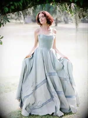 Blue Tara LaTour wedding gown