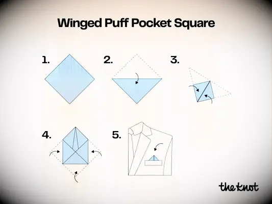 How to fold a winged puff pocket square